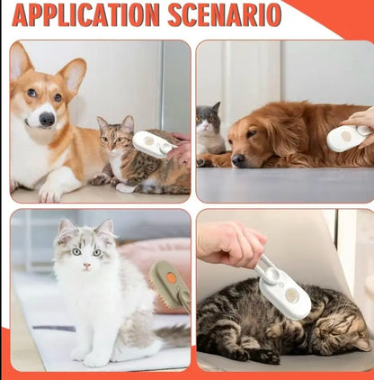 3-In-1 Pet Steam Brush with Bonus Comb! | Steamy Cat Dog Grooming Comb for Shedding, Detangling & Massage,Removes Loose Hair & Tangles Effortlessly,The Ultimate Grooming Tool for Indoor Cats & Shedding Dogs Pet Steam Brush,Cat Dog Hair Remover,