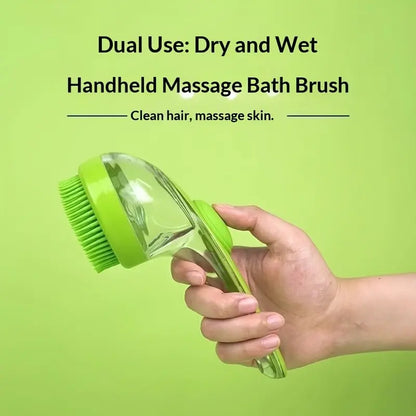 2-In-1 Pet Bath Clean Brush & Shampoo Dispenser | Silicone Dog Grooming Tools Massage Scrubber