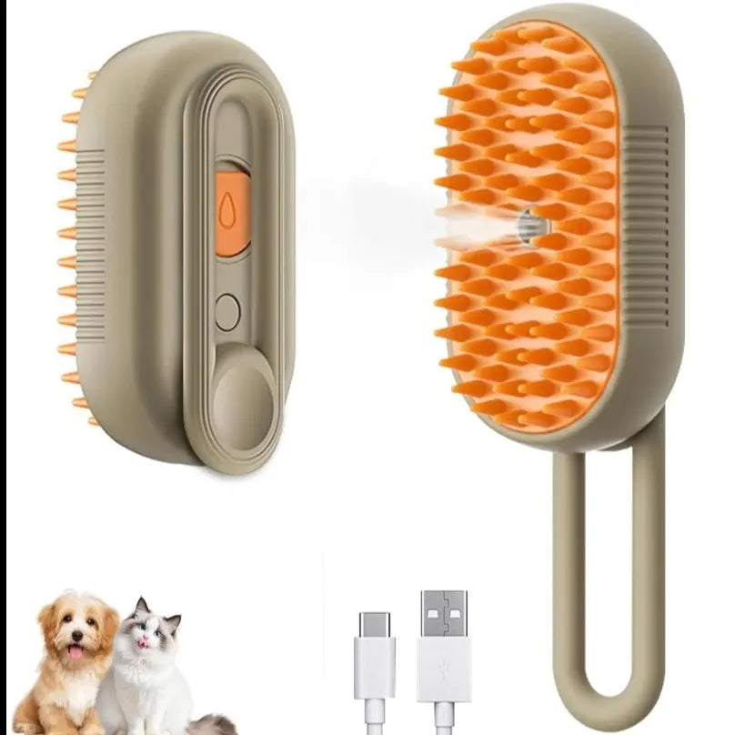 3-In-1 Pet Steam Brush with Bonus Comb! | Steamy Cat Dog Grooming Comb for Shedding, Detangling & Massage,Removes Loose Hair & Tangles Effortlessly,The Ultimate Grooming Tool for Indoor Cats & Shedding Dogs Pet Steam Brush,Cat Dog Hair Remover,