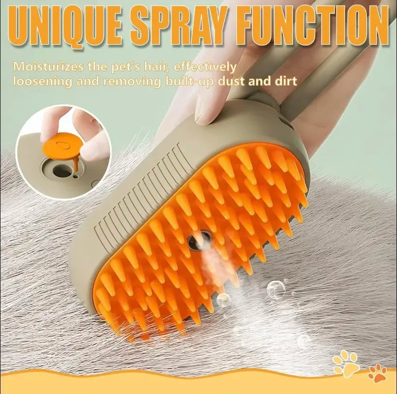 3-In-1 Pet Steam Brush with Bonus Comb! | Steamy Cat Dog Grooming Comb for Shedding, Detangling & Massage,Removes Loose Hair & Tangles Effortlessly,The Ultimate Grooming Tool for Indoor Cats & Shedding Dogs Pet Steam Brush,Cat Dog Hair Remover,