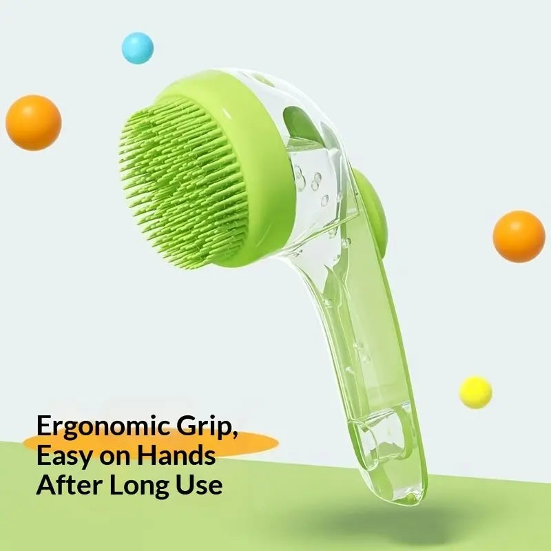 2-In-1 Pet Bath Clean Brush & Shampoo Dispenser | Silicone Dog Grooming Tools Massage Scrubber