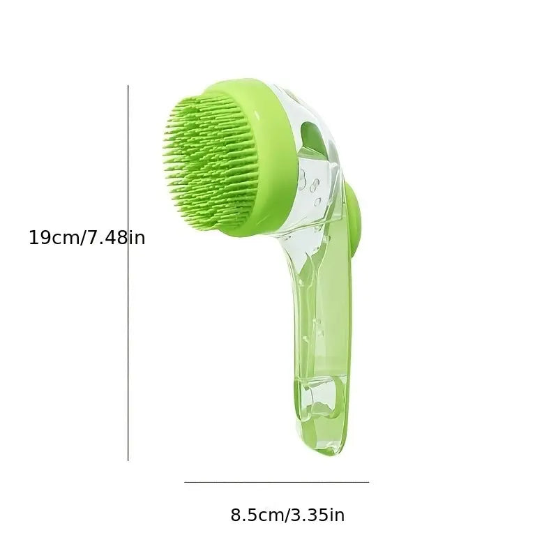 2-In-1 Pet Bath Clean Brush & Shampoo Dispenser | Silicone Dog Grooming Tools Massage Scrubber